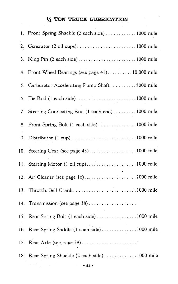 1942 Chevrolet Truck Owners Manual Page 41